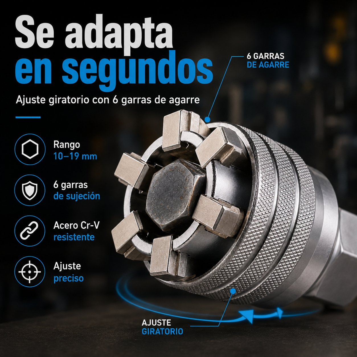 FlexKey™ | Dado Universal Ajustable 10–19 mm