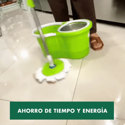 MaxSpin™ | Mopa 360° con Tambor Metálico Resistente + 2 Mopas GRATIS