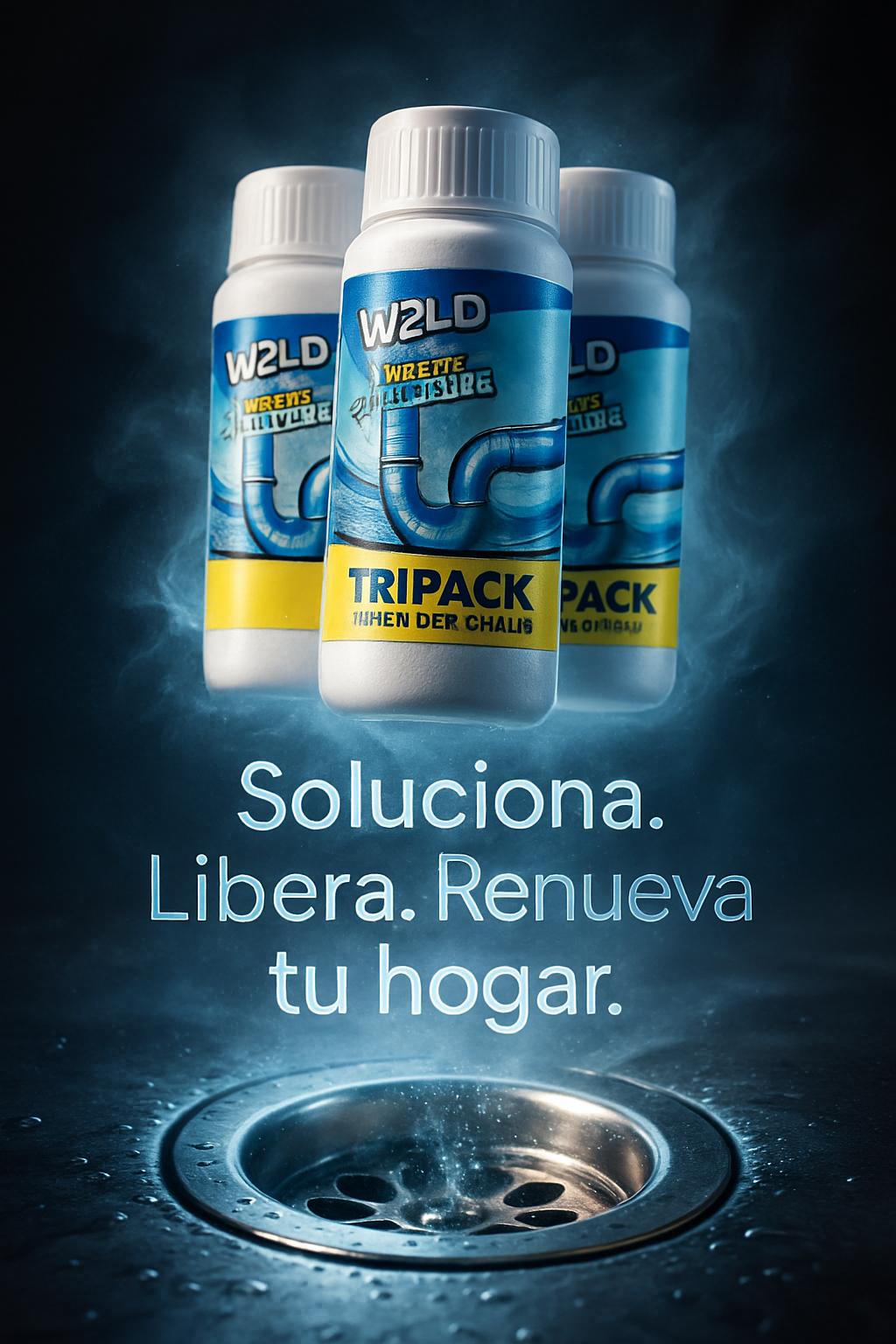 Destapa Cañerías Express 3x1 (110gr c/u) + Envío Gratis