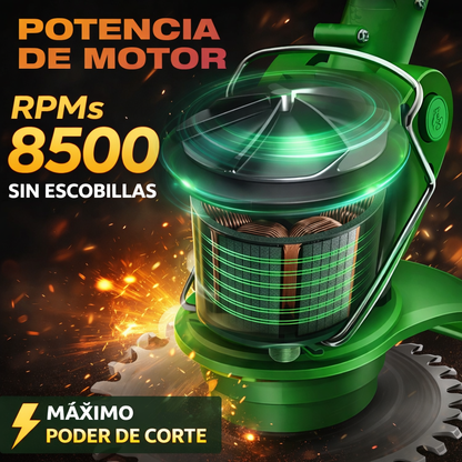 GreenPower™ 8500 Cortadora Inalámbrica Profesional + 2 Baterías y Accesorios