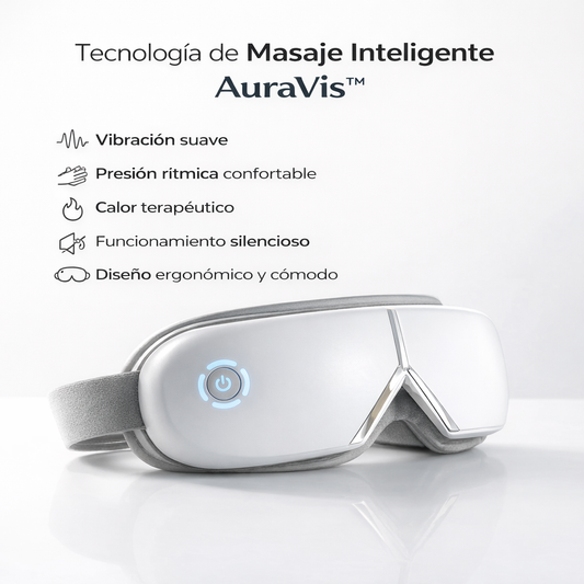 AuraVis™ | Masajeador Terapéutico de Ojos con Calor, Vibración y Presión Relajante