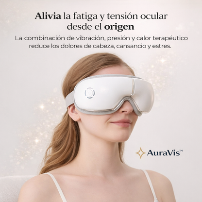 AuraVis™ | Masajeador Terapéutico de Ojos con Calor, Vibración y Presión Relajante