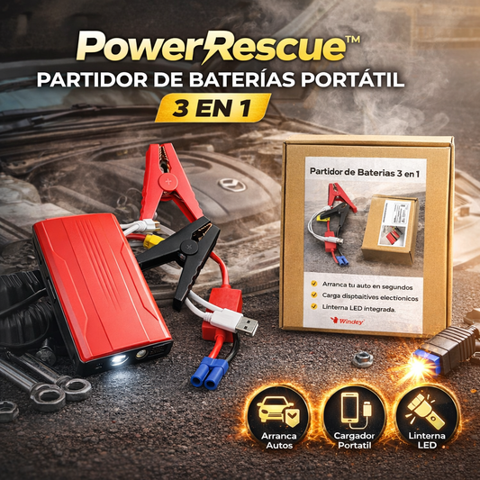 PowerRescue™ Partidor de Baterías Portátil 3 en 1