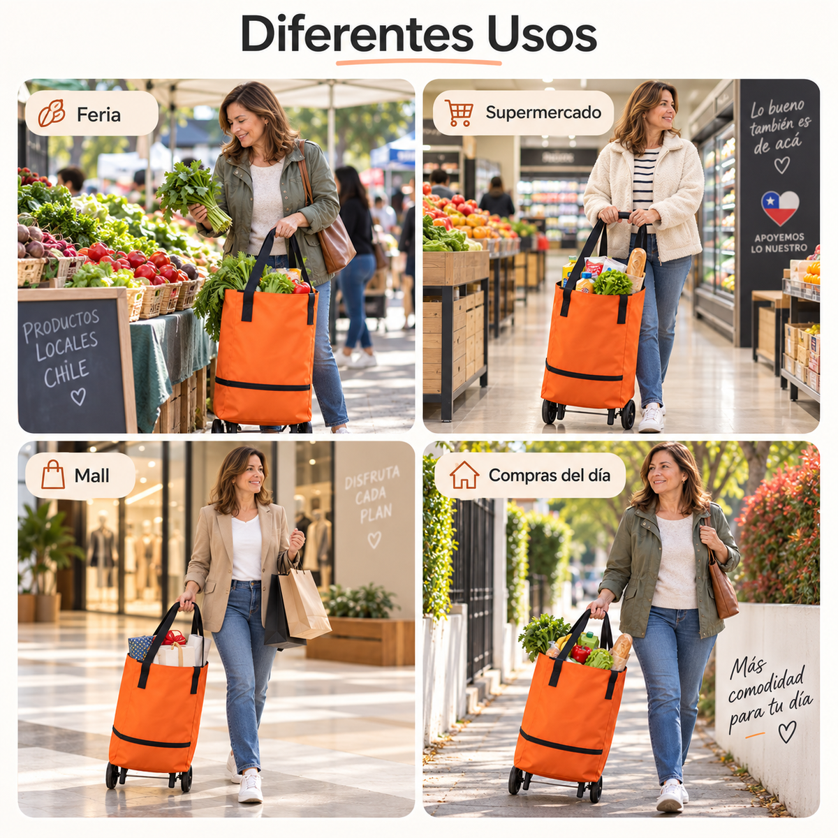 PROMO 2x1 | Bolso Plegable con Ruedas 2 en 1. Carga Más sin Esfuerzo