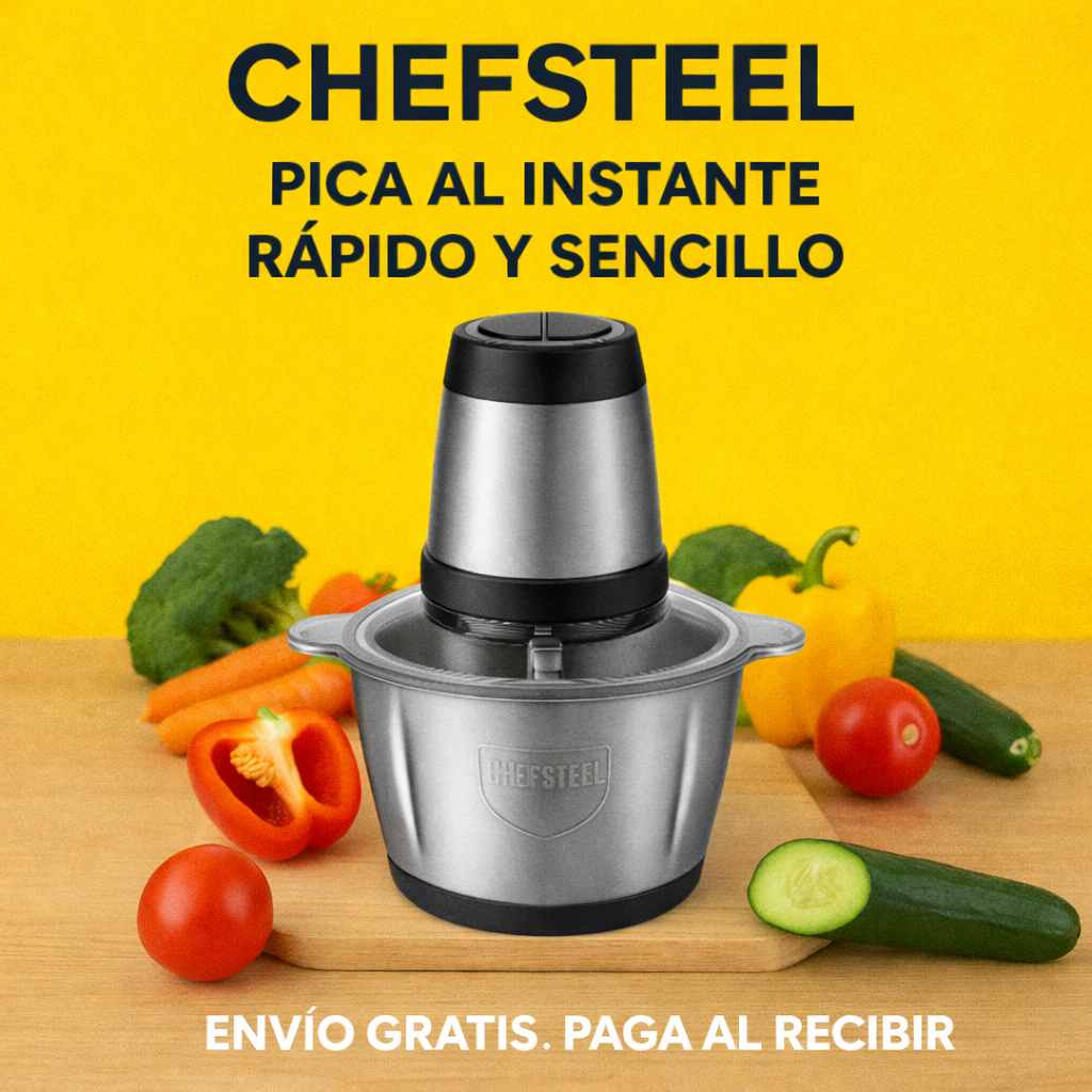 Picadora Eléctrica Dos Velocidades (2L) - ChefSteel™ + Envío Gratis