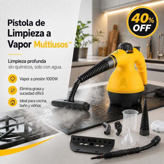 VapoClean™ Pistola de Limpieza a Vapor Multiusos 1000W