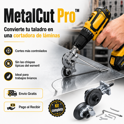 MetalCut Pro™ | Adaptador Cortador de Láminas para Taladro