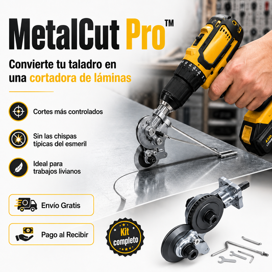 MetalCut Pro™ | Adaptador Cortador de Láminas para Taladro