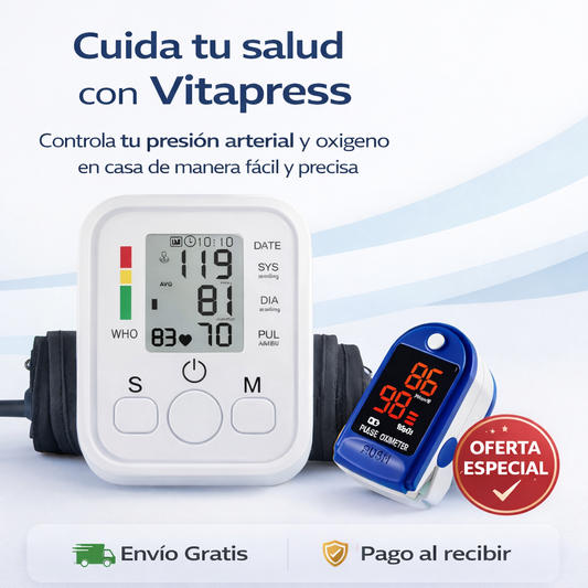 Vitapress™ Tensiometro Digital de Brazo + Oximetro Gratis