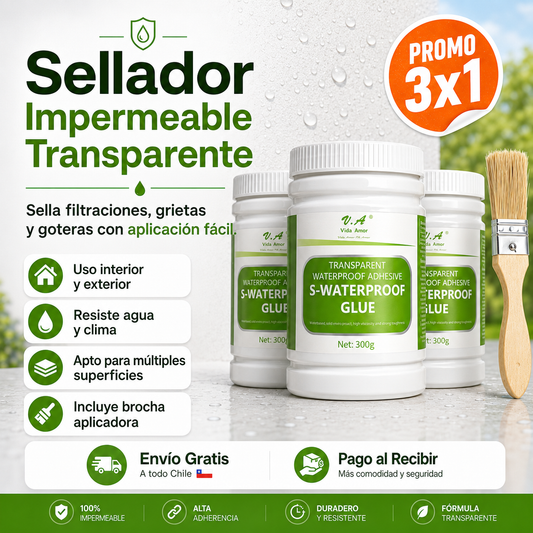 3x1 HydroFix Pro™ | Sellador Impermeable Anti Goteras (300gr c/u + 3 Brochas)