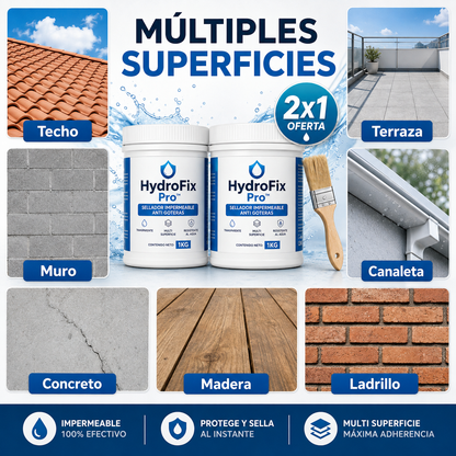 2x1 HydroFix Pro™ 1KG | Sellador Impermeable Anti Goteras