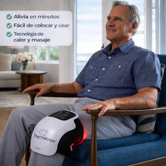 ThermiKnee™ | Rodillera Terapéutica 3 en 1: Calor, Vibración y Luz LED