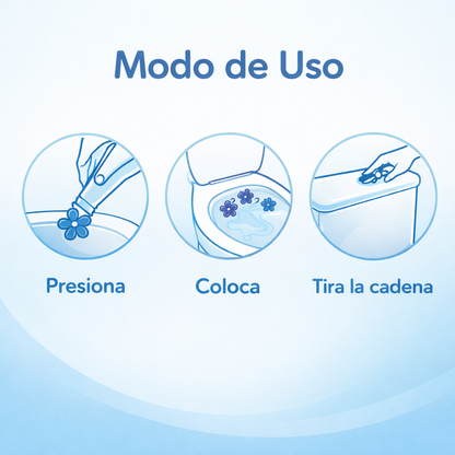 FloraClean™ | 56 Flores Limpiadoras para Inodoro (4 Cajas, Aromas Surtidos)