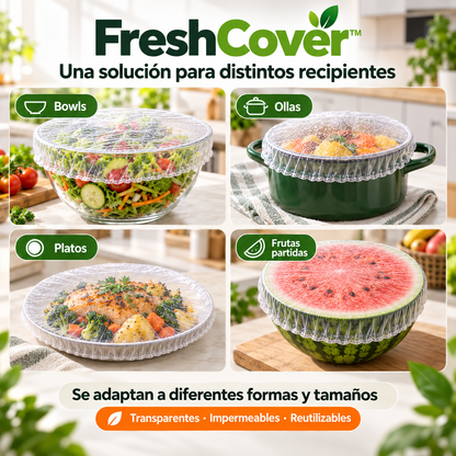 FreshCover™ | Pack 100 Cubiertas Elásticas Reutilizables