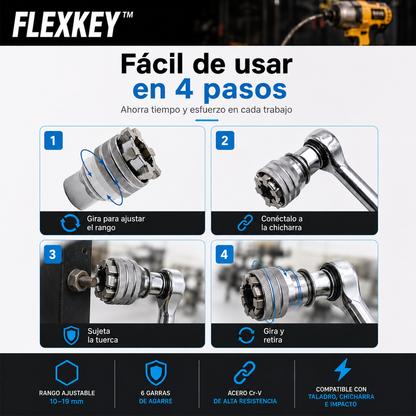 FlexKey™ | Dado Universal Ajustable 10–19 mm