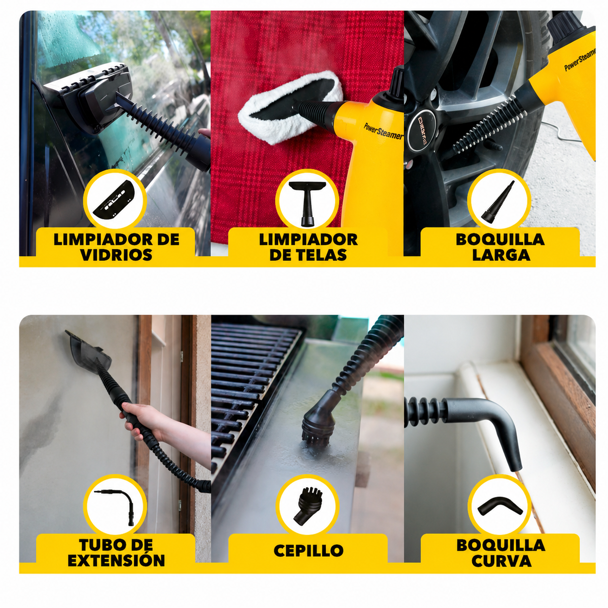 VapoClean™ Pistola de Limpieza a Vapor Multiusos 1000W