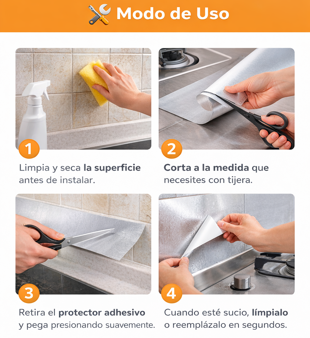 AluShield™ | Protector Antigrasa de Cocina (2 Rollos) 40cmx3mt c/u