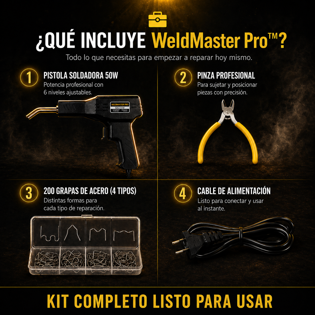 WeldMaster Pro™ | Soldadora de Plástico Automática + 200 Grapas