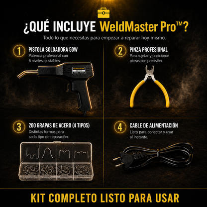 WeldMaster Pro™ | Soldadora de Plástico Automática + 200 Grapas