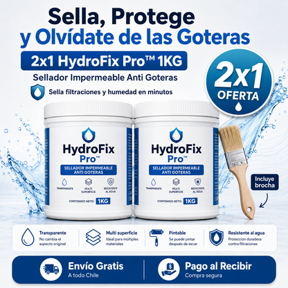 2x1 HydroFix Pro™ 1KG | Sellador Impermeable Anti Goteras