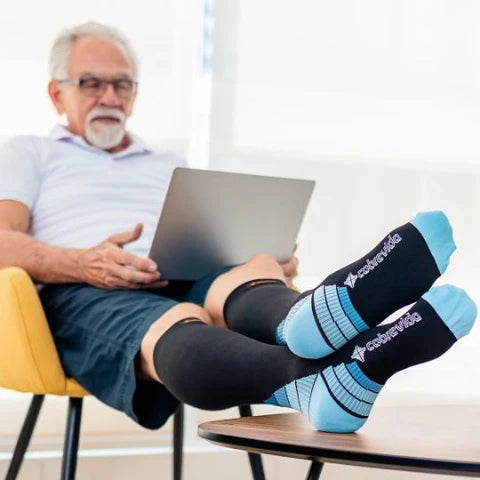 AliviaCobre™ 2x1 - Medias de Compresión 15-20 mmHg con Fibra de Cobre (Talla S/M)