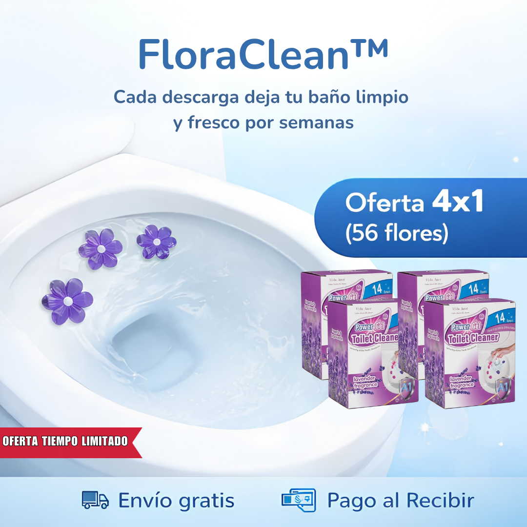 FloraClean™ | 56 Flores Limpiadoras para Inodoro (4 Cajas, Aromas Surtidos)