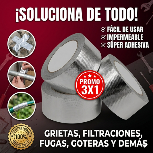 3x1 Cinta HydroStop™ - Adiós Filtraciones y Goteras en Minutos (10cm X 5mt)