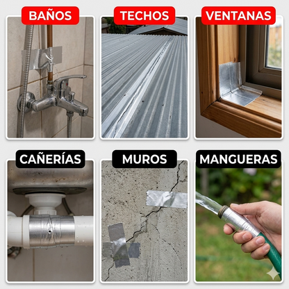 3x1 Cinta HydroStop™ - Adiós Filtraciones y Goteras en Minutos (10cm X 5mt)