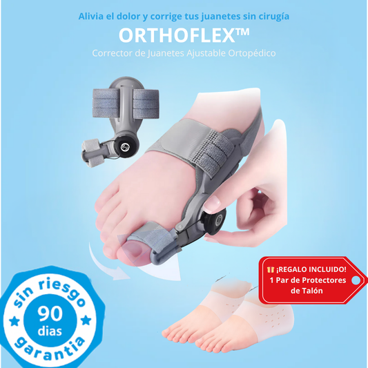OrthoFlex™ Corrector de Juanetes + 1 Par de Protectores de Talón GRATIS