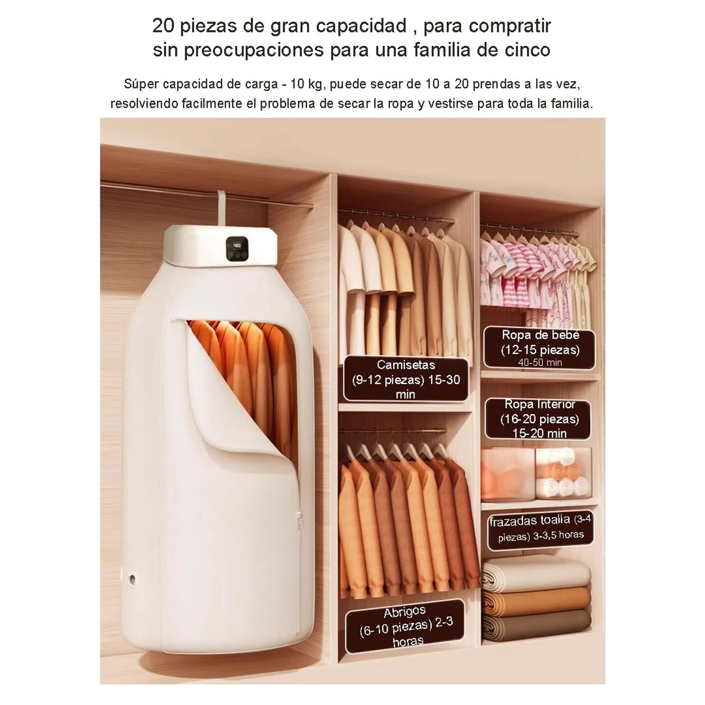 DryGo™ | Secadora Portátil 10 kg con Luz UV + Envío Gratis